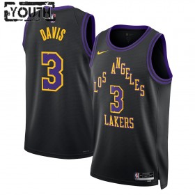 NBA Børn Trøje Los Angeles Lakers Anthony Davis 2023-24 Nike City Edition Sort Swingman